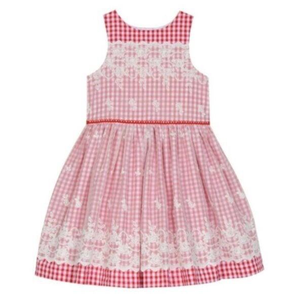 Laura Ashley London Girl's Sleeveless Mixed Fabric Dress Infant Girls Size 12 mo - Picture 2 of 4